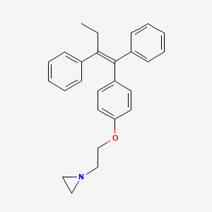 molecular formula C26H27NO B1231956 Tamoxifen aziridine CAS No. 79642-44-7