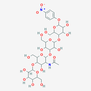 molecular formula C32H48N2O23 B12319575 N-{2-[(2-{[4,5-dihydroxy-2-(hydroxymethyl)-6-(4-nitrophenoxy)oxan-3-yl]oxy}-3,5-dihydroxy-6-(hydroxymethyl)oxan-4-yl)oxy]-4-hydroxy-6-(hydroxymethyl)-5-{[3,4,5-trihydroxy-6-(hydroxymethyl)oxan-2-yl]oxy}oxan-3-yl}acetamide 
