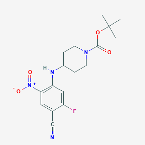 molecular formula C17H21FN4O4 B12319578 tert-Butyl 4-(4-cyano-5-fluoro-2-nitrophenylamino)piperidine-1-carboxylate 