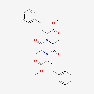 molecular formula C30H38N2O6 B12319598 Ethyl 2-[4-(1-ethoxy-1-oxo-4-phenylbutan-2-yl)-2,5-dimethyl-3,6-dioxopiperazin-1-yl]-4-phenylbutanoate 