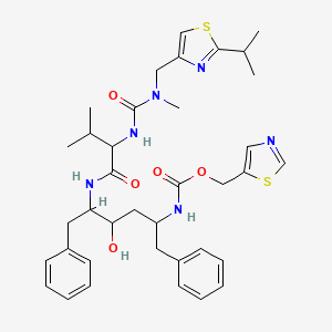 molecular formula C37H48N6O5S2 B12319652 1,3-thiazol-5-ylmethyl N-[4-hydroxy-5-[[3-methyl-2-[[methyl-[(2-propan-2-yl-1,3-thiazol-4-yl)methyl]carbamoyl]amino]butanoyl]amino]-1,6-diphenylhexan-2-yl]carbamate 