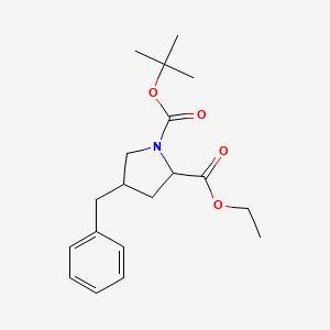 molecular formula C19H27NO4 B12319657 1-(tert-Butyl)2-ethyl(2s,4s)-4-benzylpyrrolidine-1,2-dicarboxylate 