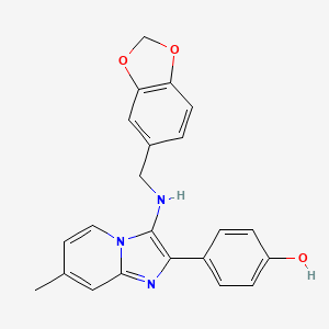 4-[3-(1,3-Benzodioxol-5-ylmethylamino)-7-methyl-2-imidazo[1,2-a]pyridinyl]phenol