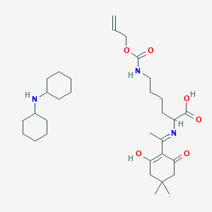 molecular formula C32H53N3O6 B12319800 N-alpha-1-(4,4-Dimethyl-2,6-dioxocyclohex-1-ylidene)ethyl-Nepsilon-allyloxycarbonyl-L-lysine dicyclohexylammonium salt 