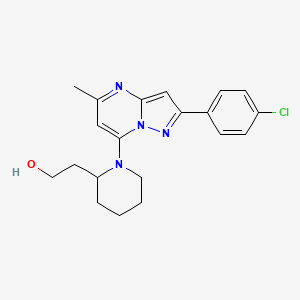 molecular formula C20H23ClN4O B1231981 2-(1-(2-(4-Chlorophenyl)-5-methylpyrazolo[1,5-a]pyrimidin-7-yl)piperidin-2-yl)ethanol CAS No. 841253-81-4