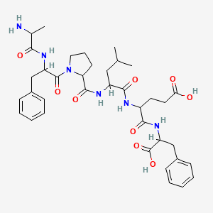 molecular formula C37H50N6O9 B12319840 H-DL-Ala-DL-Phe-DL-Pro-DL-Leu-DL-Glu-DL-Phe-OH 