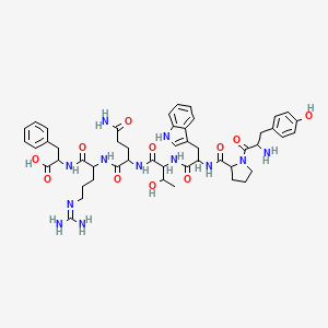 molecular formula C49H64N12O11 B12319857 H-DL-Tyr-DL-Pro-DL-Trp-DL-xiThr-DL-Gln-DL-Arg-DL-Phe-OH 