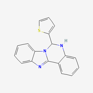 molecular formula C18H13N3S B1231992 6-Thiophen-2-yl-6,12-dihydrobenzimidazolo[1,2-c]quinazoline 