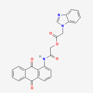 molecular formula C25H17N3O5 B1231993 2-(1-Benzimidazolyl)acetic acid [2-[(9,10-dioxo-1-anthracenyl)amino]-2-oxoethyl] ester 