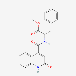 molecular formula C20H18N2O4 B1231995 2-[[oxo-(2-oxo-1H-quinolin-4-yl)methyl]amino]-3-phenylpropanoic acid methyl ester 
