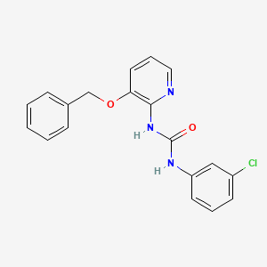 B1231997 Urea, N-(3-chlorophenyl)-N'-[3-(phenylmethoxy)-2-pyridinyl]- CAS No. 877459-37-5
