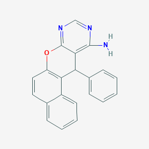 molecular formula C21H15N3O B1231999 12-phenyl-12H-benzo[5,6]chromeno[2,3-d]pyrimidin-11-amine 