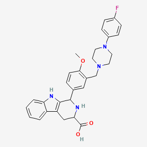 molecular formula C30H31FN4O3 B1232001 1-[3-[[4-(4-fluorophenyl)-1-piperazinyl]methyl]-4-methoxyphenyl]-2,3,4,9-tetrahydro-1H-pyrido[3,4-b]indole-3-carboxylic acid 