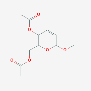 molecular formula C11H16O6 B12320136 beta-D-Erythro-Hex-2-enopyranoside, methyl 2,3-dideoxy-, diacetate 