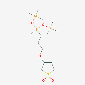 molecular formula C14H34O5SSi3 B12320198 Bis(trimethylsiloxy)methylsilylpropoxysulfolane 