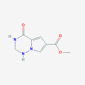 molecular formula C8H9N3O3 B12320231 methyl 4-oxo-2,3-dihydro-1H-pyrrolo[2,1-f][1,2,4]triazine-6-carboxylate 