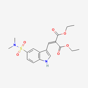 molecular formula C18H22N2O6S B1232027 2-[[5-(dimethylsulfamoyl)-1H-indol-3-yl]methylidene]propanedioic acid diethyl ester 