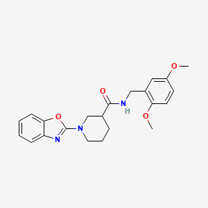 1-(1,3-benzoxazol-2-yl)-N-[(2,5-dimethoxyphenyl)methyl]-3-piperidinecarboxamide