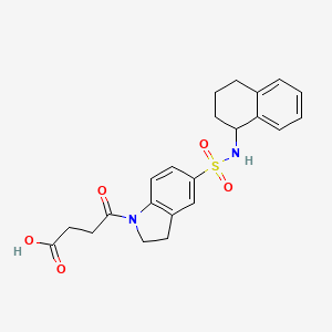 4-Oxo-4-[5-(1,2,3,4-tetrahydronaphthalen-1-ylsulfamoyl)-2,3-dihydroindol-1-yl]butanoic acid