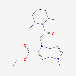 4-[2-(2,6-Dimethyl-1-piperidinyl)-2-oxoethyl]-1-methyl-5-pyrrolo[3,2-b]pyrrolecarboxylic acid ethyl ester