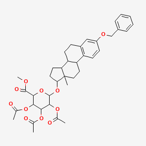molecular formula C38H46O11 B12320360 Methyl 3,4,5-triacetyloxy-6-[(13-methyl-3-phenylmethoxy-6,7,8,9,11,12,14,15,16,17-decahydrocyclopenta[a]phenanthren-17-yl)oxy]oxane-2-carboxylate 
