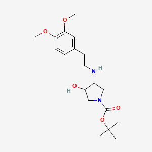 molecular formula C19H30N2O5 B12320383 Tert-butyl (3R,4R)-3-((3,4-dimethoxyphenethyl)amino)-4-hydroxypyrrolidine-1-carboxylate 