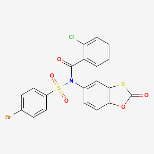 N-(4-bromophenyl)sulfonyl-2-chloro-N-(2-oxo-1,3-benzoxathiol-5-yl)benzamide