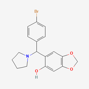 6-[(4-Bromophenyl)(1-pyrrolidinyl)methyl]-1,3-benzodioxol-5-ol