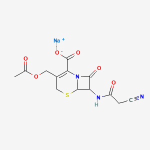 molecular formula C13H12N3NaO6S B12320478 Sodium;3-(acetyloxymethyl)-7-[(2-cyanoacetyl)amino]-8-oxo-5-thia-1-azabicyclo[4.2.0]oct-2-ene-2-carboxylate 