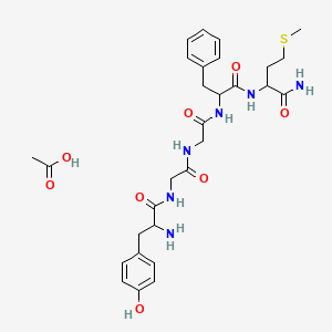 molecular formula C29H40N6O8S B12320501 Methionine enkephalinamide acetate salt 