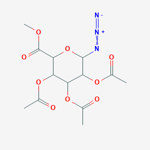 molecular formula C13H17N3O9 B12320524 Methyl 3,4,5-tris(acetyloxy)-6-azidooxane-2-carboxylate 