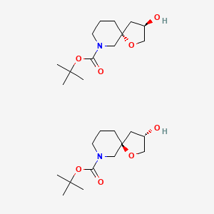 molecular formula C26H46N2O8 B12320584 tert-butyl (3S,5S)-3-hydroxy-1-oxa-9-azaspiro[4.5]decane-9-carboxylate;tert-butyl (3R,5R)-3-hydroxy-1-oxa-9-azaspiro[4.5]decane-9-carboxylate 