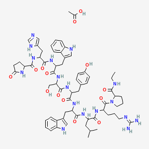 molecular formula C66H87N17O14 B12320608 H-DL-Pyr-DL-His-DL-Trp-DL-Ser-DL-Tyr-DL-Trp-DL-Leu-DL-Arg-DL-Pro-NHEt.CH3CO2H 