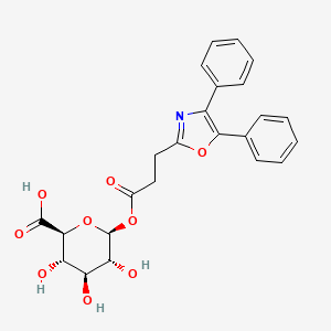 molecular formula C24H23NO9 B1232061 Oxaprozin glucuronide CAS No. 90283-09-3