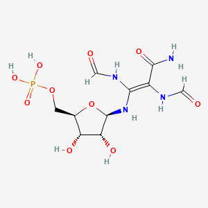 molecular formula C10H17N4O10P B1232070 alpha,beta-Diformamido-beta-(5'-phosphoribosylamino)acrylamide CAS No. 71092-94-9