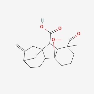 molecular formula C19H24O4 B12320704 11-Methyl-6-methylidene-16-oxo-15-oxapentacyclo[9.3.2.15,8.01,10.02,8]heptadecane-9-carboxylic acid 