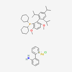 molecular formula C47H63ClNO2PPd B12320737 Chloro(2-dicyclohexylphosphino-3,6-dimethoxy-2',4',6'-tri-i-propyl-1,1'-biphenyl)(2'-amino-1,1'-biphenyl-2-yl)palladium(II) 