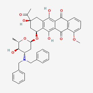 molecular formula C41H41NO10 B1232074 (7S,9S)-9-acetyl-7-[(2R,4S,5R,6S)-4-(dibenzylamino)-5-hydroxy-6-methyloxan-2-yl]oxy-6,9,11-trihydroxy-4-methoxy-8,10-dihydro-7H-tetracene-5,12-dione CAS No. 80951-48-0