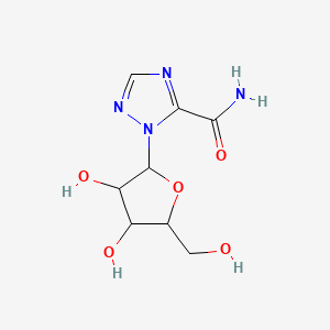 molecular formula C8H12N4O5 B12320751 2-[3,4-Dihydroxy-5-(hydroxymethyl)oxolan-2-yl]-1,2,4-triazole-3-carboxamide 