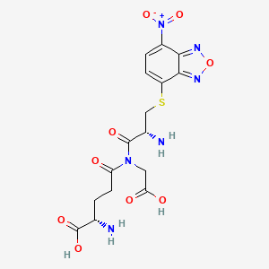 molecular formula C16H18N6O9S B1232077 gamma-Glutamyl-(S-4-nitrobenz-2-oxa-1,3-diazole)cysteinylglycine CAS No. 35841-75-9