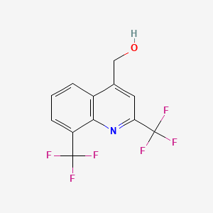 molecular formula C12H7F6NO B1232081 (2,8-Bis(trifluoromethyl)quinolin-4-yl)methanol CAS No. 73241-14-2
