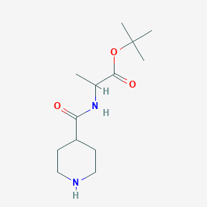 molecular formula C13H24N2O3 B12320859 Tert-butyl 2-(piperidine-4-carbonylamino)propanoate 