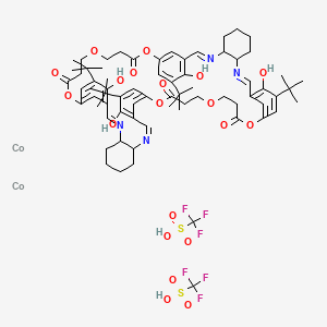 molecular formula C70H90Co2F6N4O20S2 B12320882 Cyclic-Oligo Bis[(1S,2S)-(-)-1,2-cyclohexanediamino-N,N-bis(3,3-di-t-butylsalicylidene) cobalt(III)triflate]-5,5-bis(2-carboxyethyl)ether 