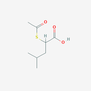 molecular formula C8H14O3S B12320889 2-(Acetylsulfanyl)-4-methylpentanoic acid 