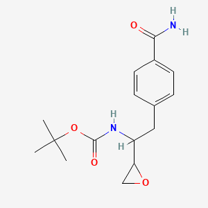 molecular formula C16H22N2O4 B12320904 tert-butyl N-[2-(4-carbamoylphenyl)-1-(oxiran-2-yl)ethyl]carbamate 