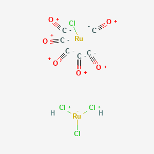 molecular formula C6H2Cl4O6Ru2+ B12320942 carbon monoxide;chloro(dichloronio)ruthenium(1-);chlororuthenium 