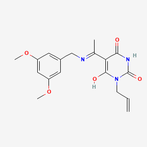 5-[1-[(3,5-Dimethoxyphenyl)methylamino]ethylidene]-1-prop-2-enyl-1,3-diazinane-2,4,6-trione