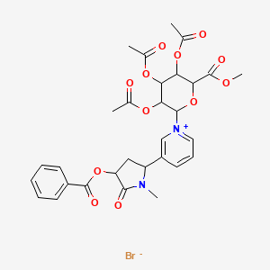 molecular formula C30H33BrN2O12 B12320982 trans-3'-Benzoyloxy Cotinine 2,3,4-Tri-O-acetyl-N-beta-D-glucuronide Methyl Ester BroMide 
