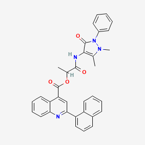 2-(1-Naphthalenyl)-4-quinolinecarboxylic acid [1-[(1,5-dimethyl-3-oxo-2-phenyl-4-pyrazolyl)amino]-1-oxopropan-2-yl] ester