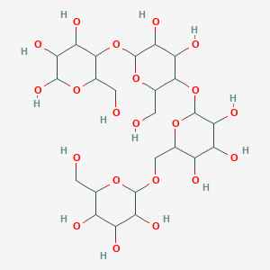 molecular formula C24H42O21 B12321041 2-[[6-[4,5-Dihydroxy-2-(hydroxymethyl)-6-[4,5,6-trihydroxy-2-(hydroxymethyl)oxan-3-yl]oxyoxan-3-yl]oxy-3,4,5-trihydroxyoxan-2-yl]methoxy]-6-(hydroxymethyl)oxane-3,4,5-triol 